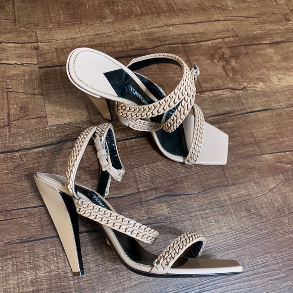 Tom Ford woven strappy fiber open toe tan sandals - Picture 7 of 16